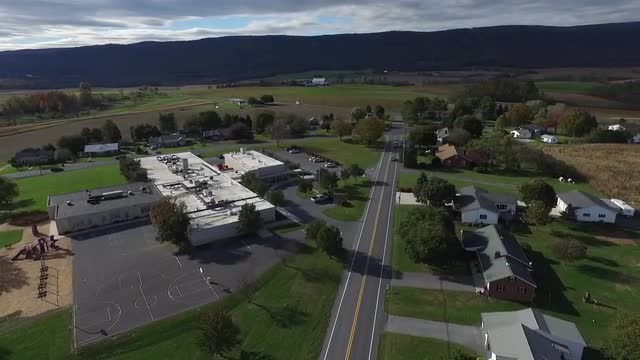 Drone footage of Mountain View elementary