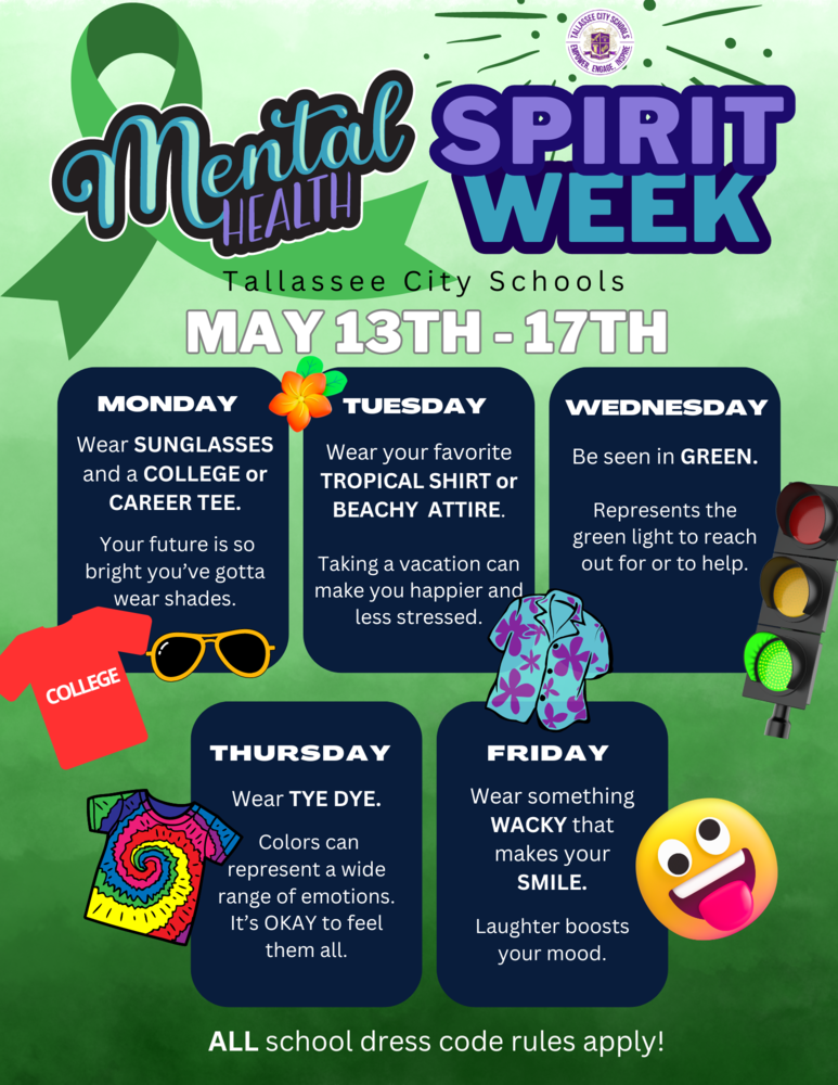 spirit week calendar