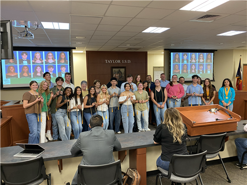 Taylor HS top 10 percent honored at school board meeting