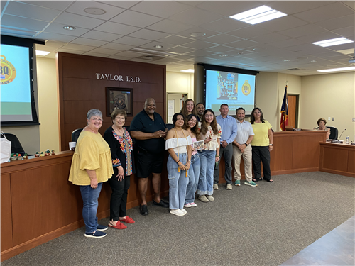 Taylor HS BBQ team honored at board meeting