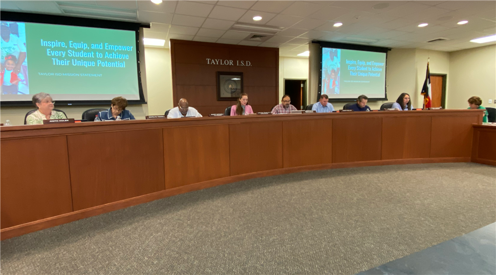  Board of Trustees and Superintendent Garcia during Aug. 15, 2025 board meeting