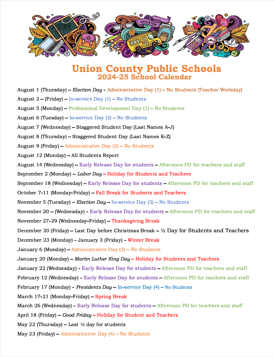 2024-25 School Calendar