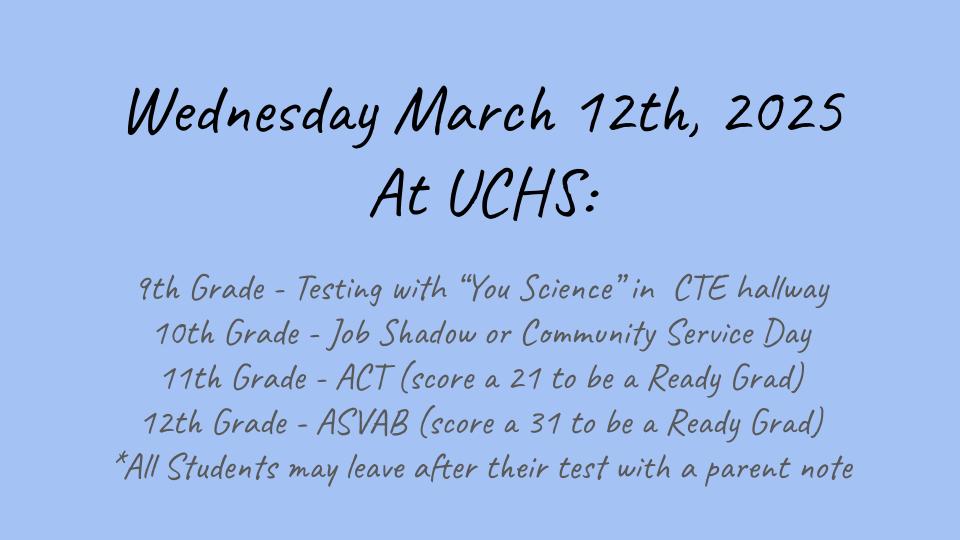 UCHS March 12th