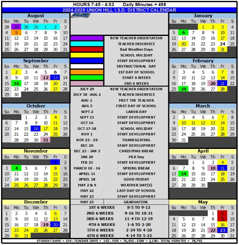 2024-2025 School Calendar