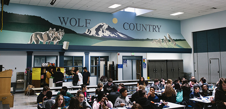 Drum Cafeteria Wolf Painting