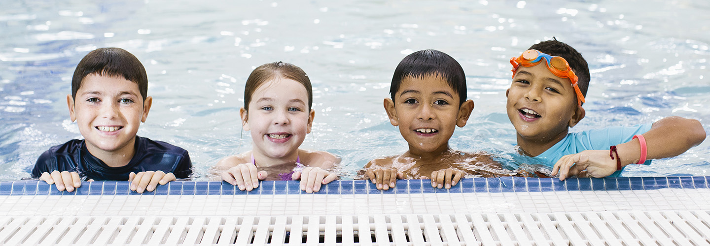 Students at aquatic center