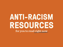 Orange box with text that reads "Anti-Racism Resources"