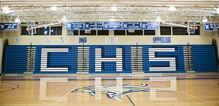 Curtis High School gym bleachers