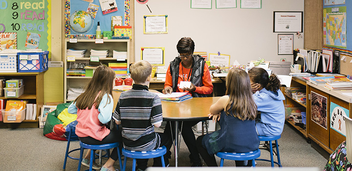 Students in reading group