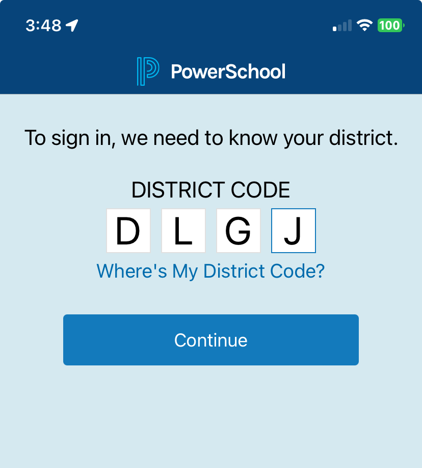 DISTRICT CODE FOR MOBILE APP