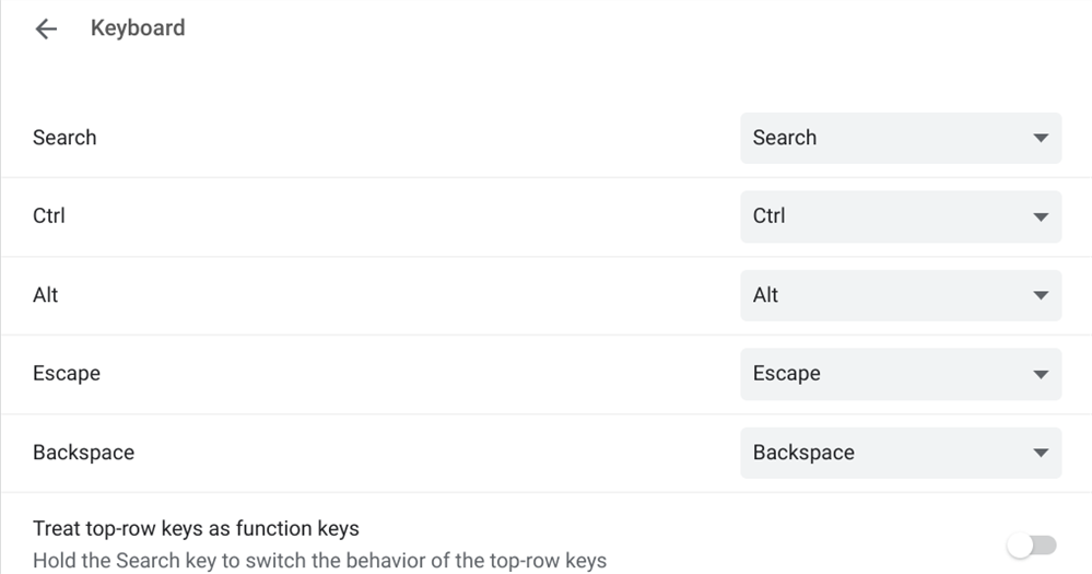Chromebook Keyboard Mapping