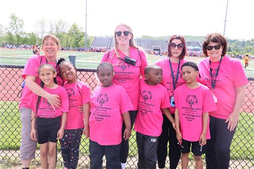 Vanguard students and staff at Special Olympics