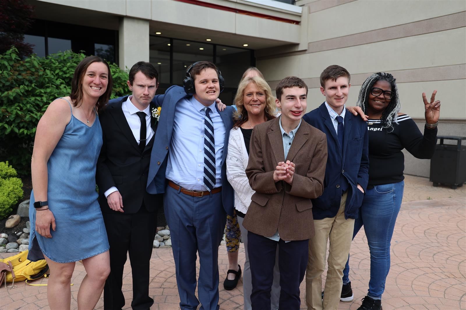 staff and students posing at prom