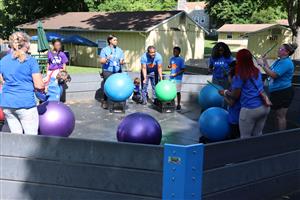 Vanguard staff and students participating in FIeld Day