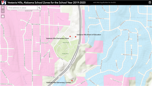 School Locator home screen 