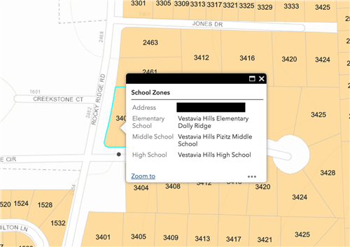 School Locator search results 