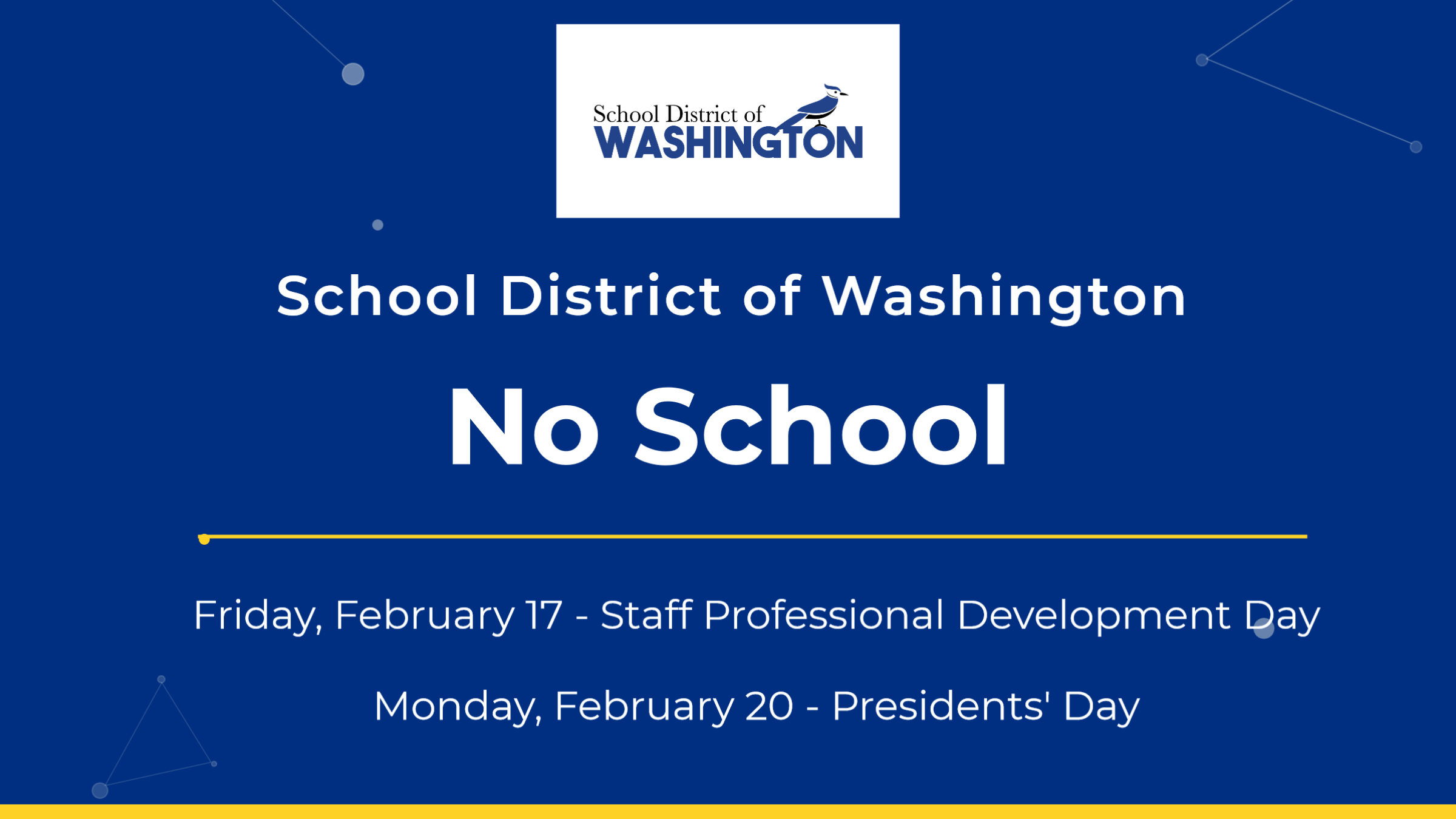 No School February 17, 20