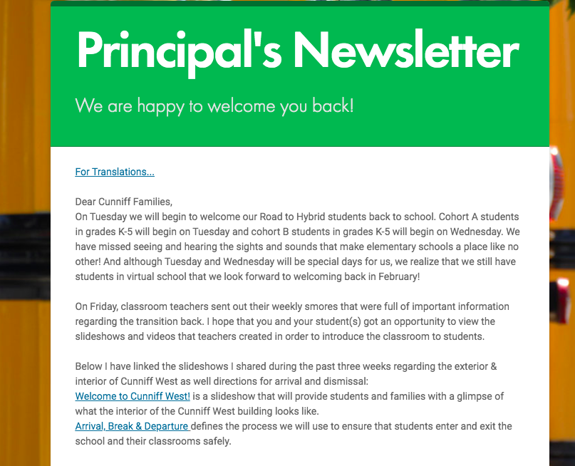 Principal's Newsletter October 25