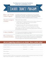 Teacher Tribute Program