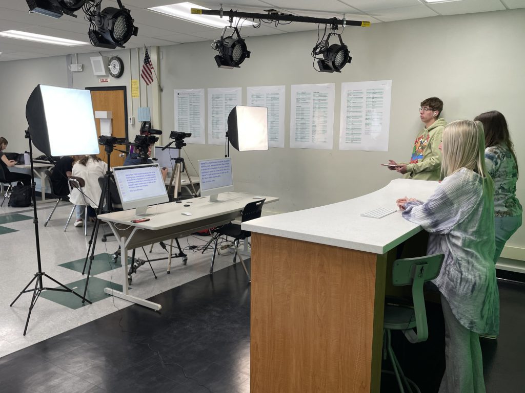 Journalism students put together the first episode of WarriorTV for the 2021-22 school year