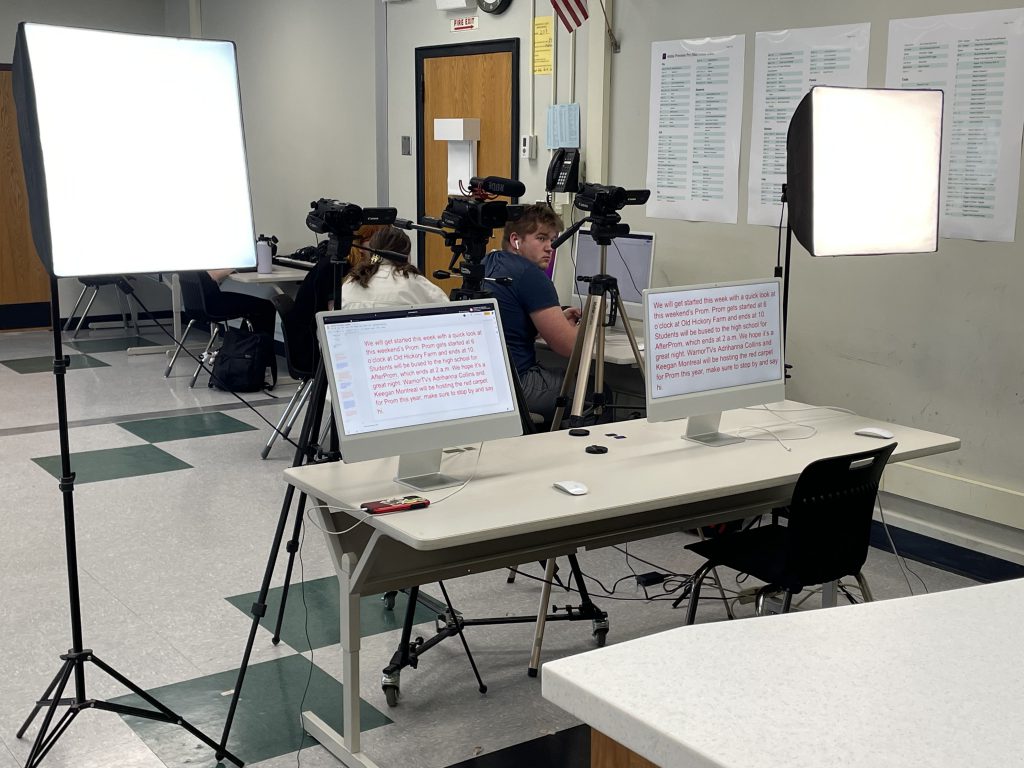 Journalism students put together the first episode of WarriorTV for the 2021-22 school year