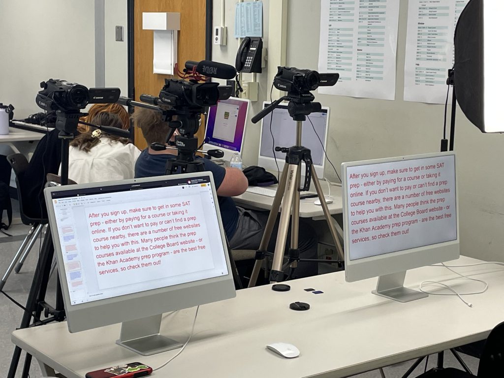 Journalism students put together the first episode of WarriorTV for the 2021-22 school year