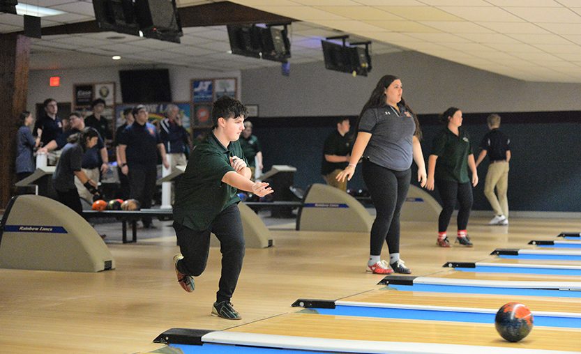 Bowling A Weedsport student bowls during a 2022 match