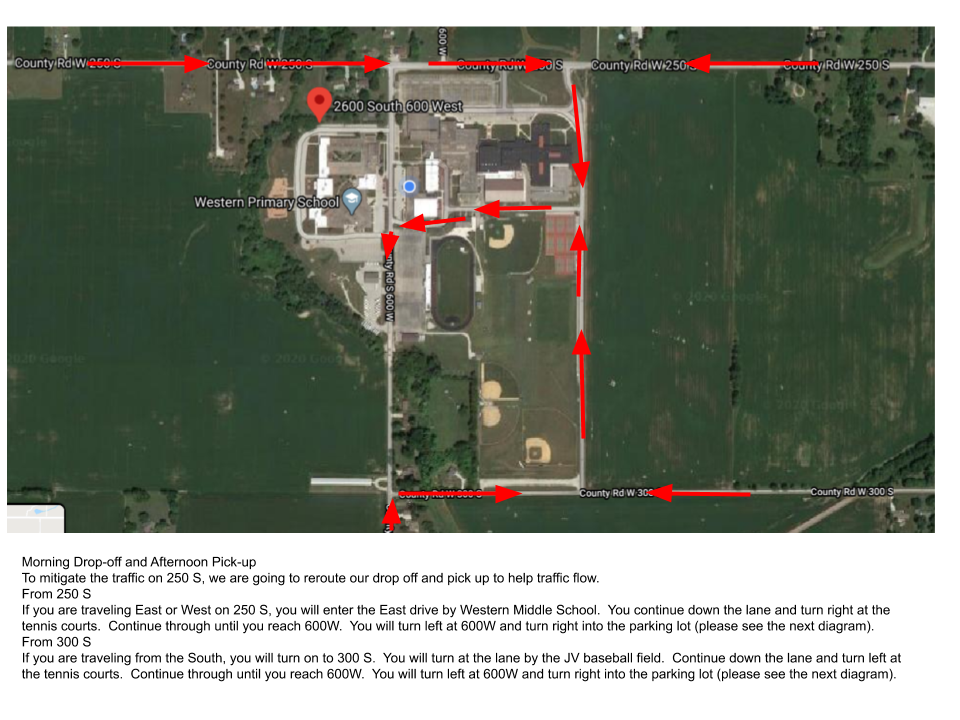 Western Drop off and Pick Up Traffic Flow