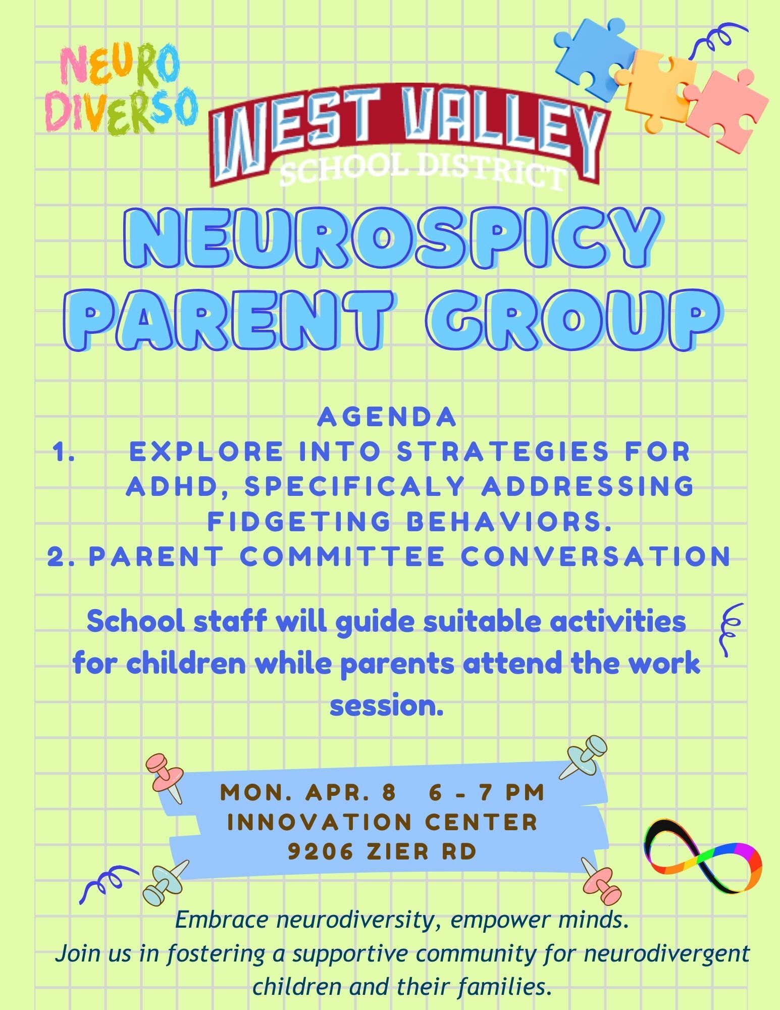Neurospicy Parent Group Flyer