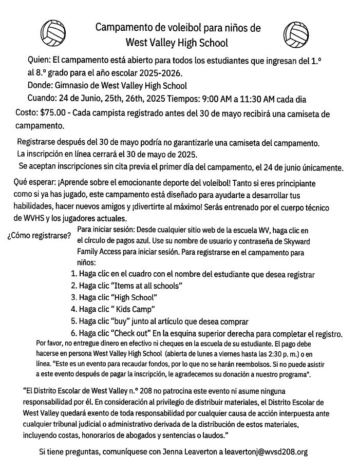 Flyer in Spanish
