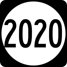 2020 in a white circle