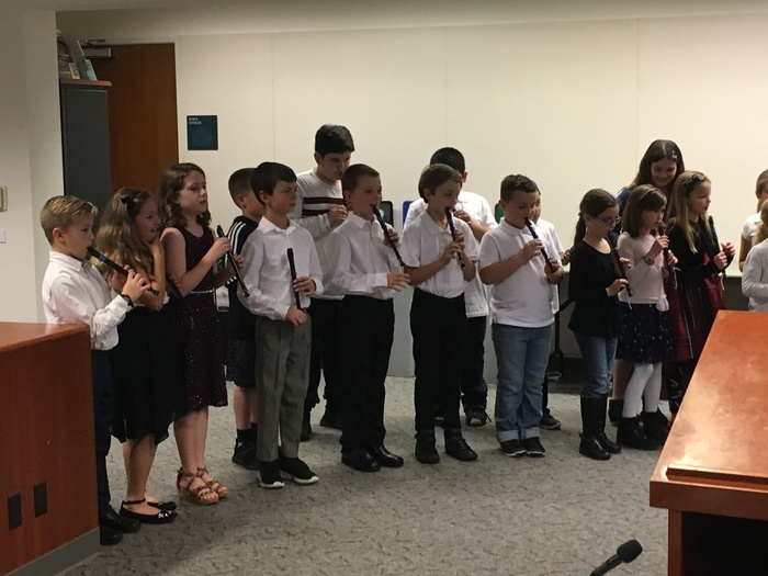 WCE 3rd graders perform at the Board Meeting