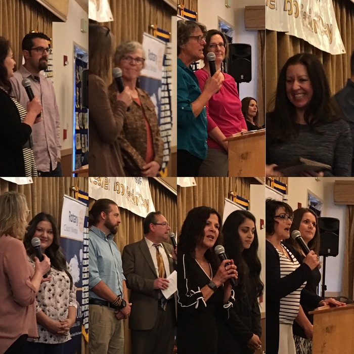 Teachers of the Year being announced by their administrator