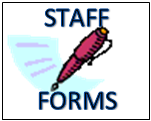 Animation of pen with words "staff forms"