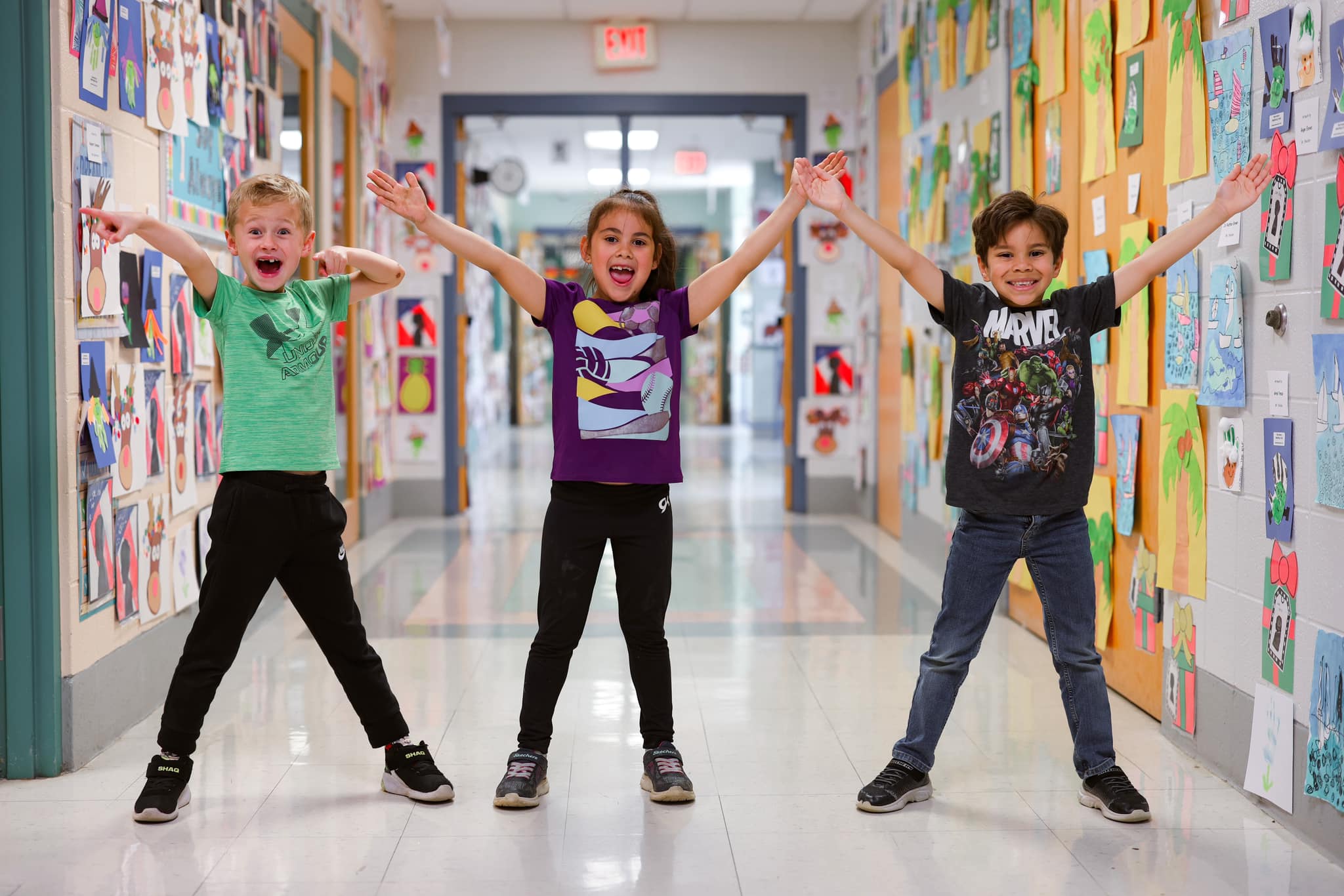 Three elementary students