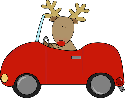 Reindeer Driving a Car