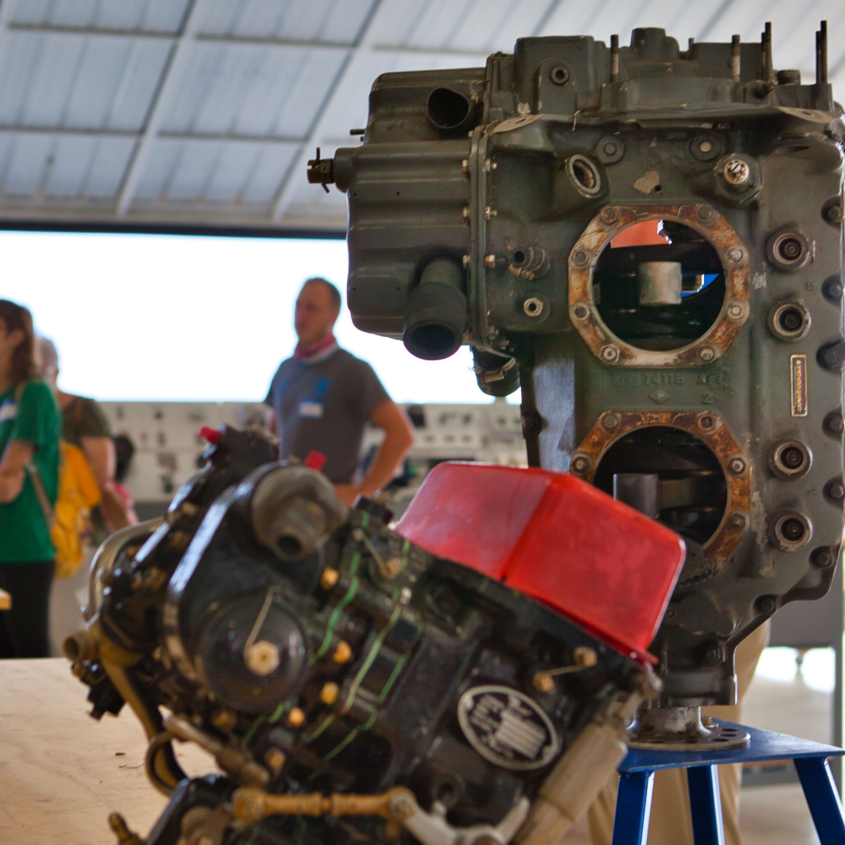 plane part with person in background