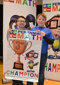 two boys hold a sign that says 3rd place