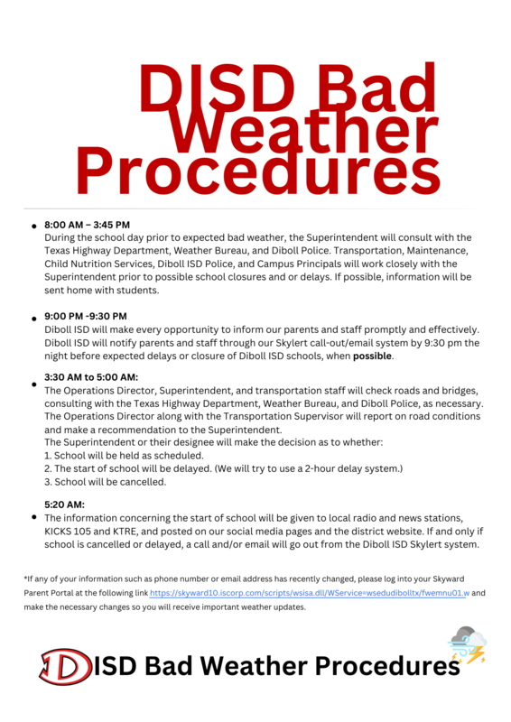 DISD Bad Weather Procedures