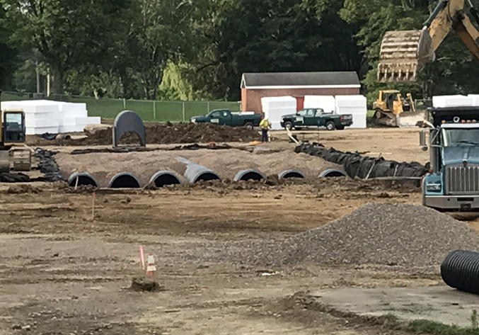 Drainage System going in for the stadium project