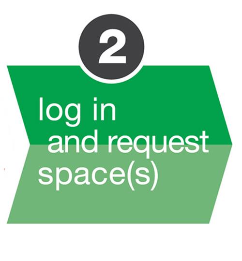 Log in and request space Icon 