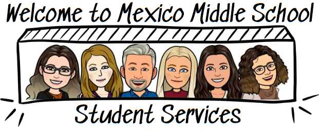 Mexico Middle School Student Services Office staff bitmojis