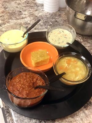 bowls of soup made by Tiger Terrace Students 