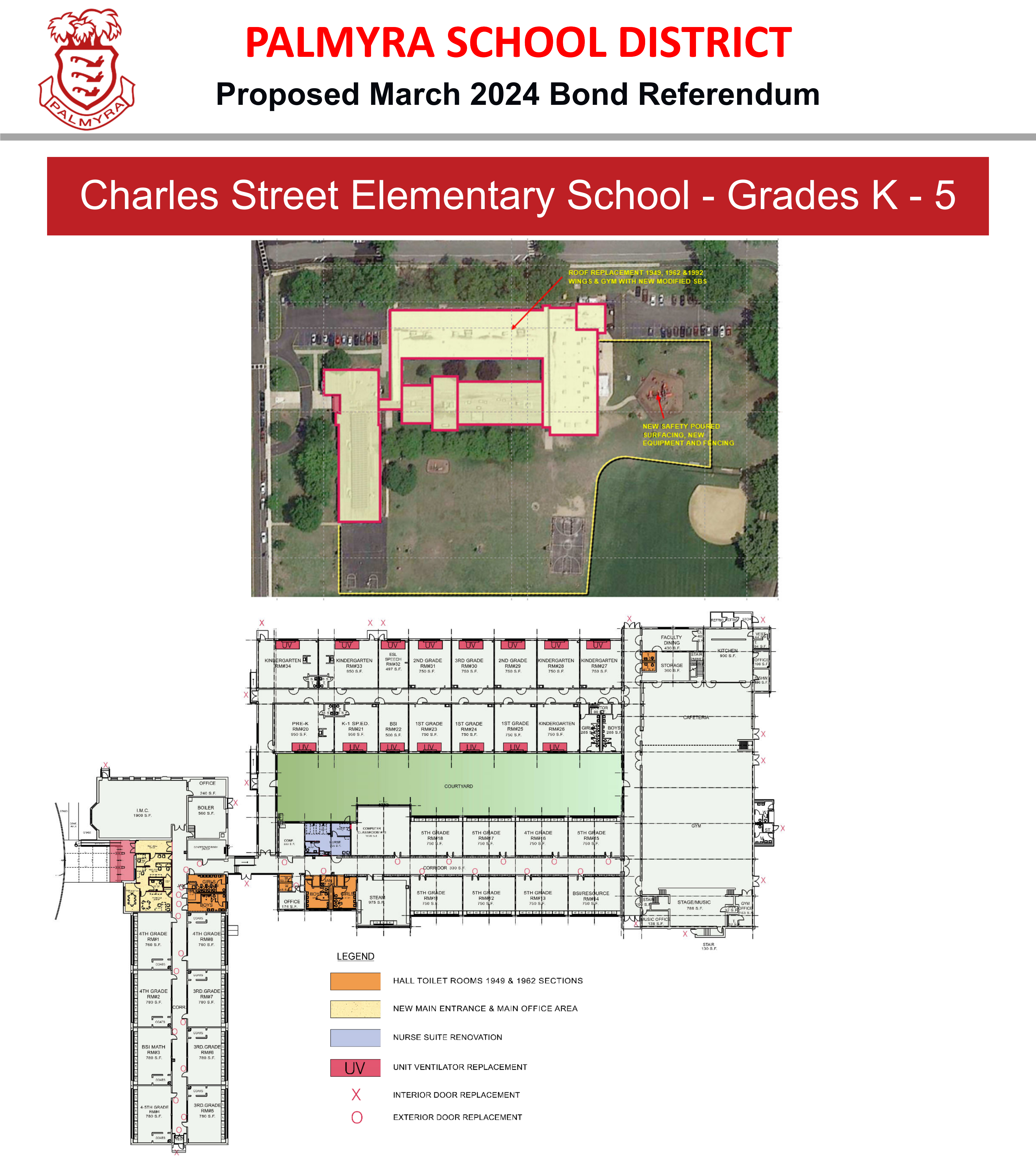 garrison architects drawings for changes at Charles Street School with renderings