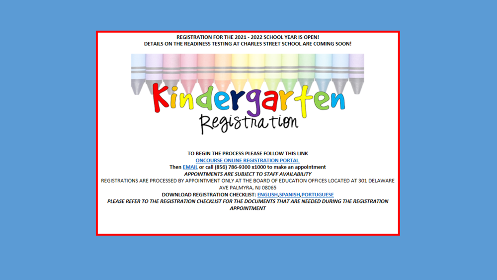 Kindergarten Registration