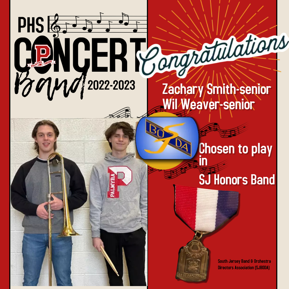 mUSICIANS Weaver & Smith with their instruments announcing their honors band status