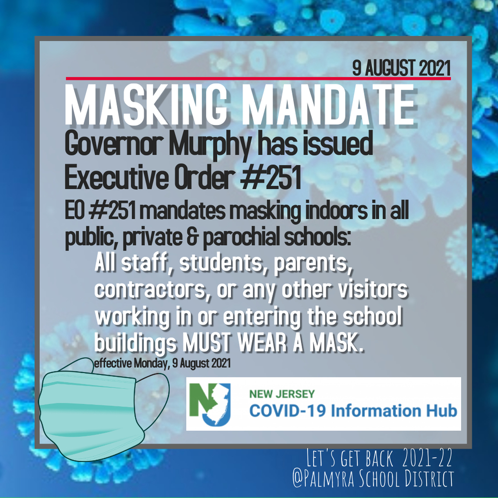 Masking Mandate #251 issued by Governor Murphy