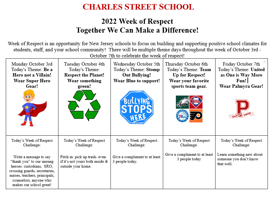 Week of Respect ~ October 3 rd - 7th