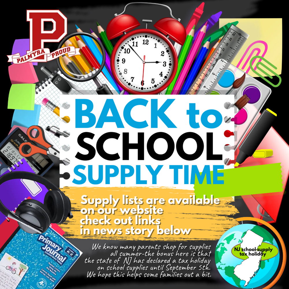 array of school supplies with info about links to web locations