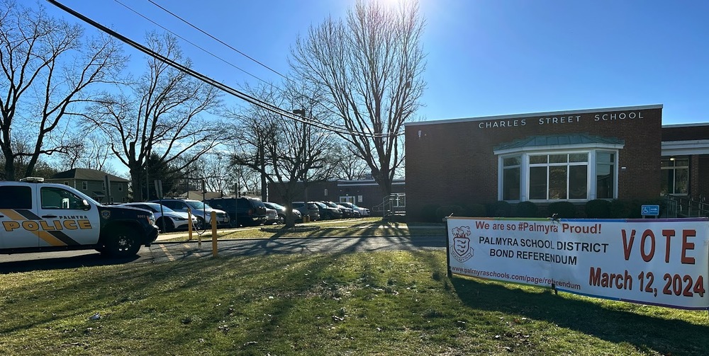 Police Vehicle in front of Charles Street School